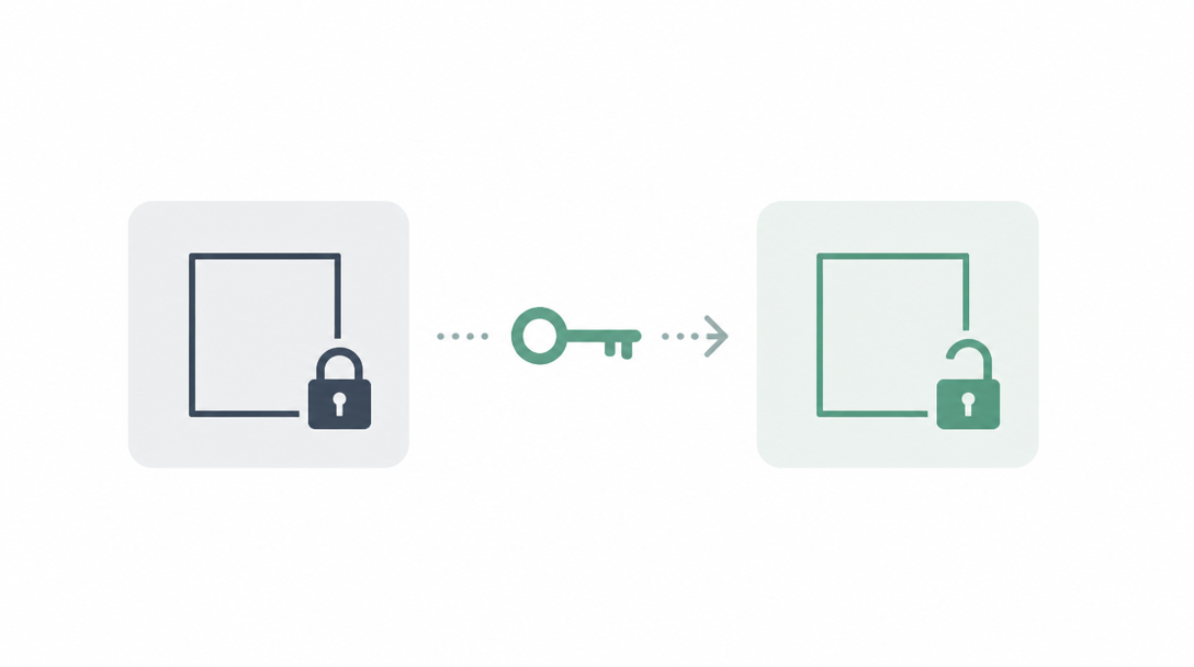 A padlock unlocking, symbolising full ownership transfer
